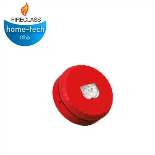 Solista LX Lampeggiante da parete corpo rosso, lampeggiante bianco, base profonda EN54-23 W-2.4 7.5 -VAD-
